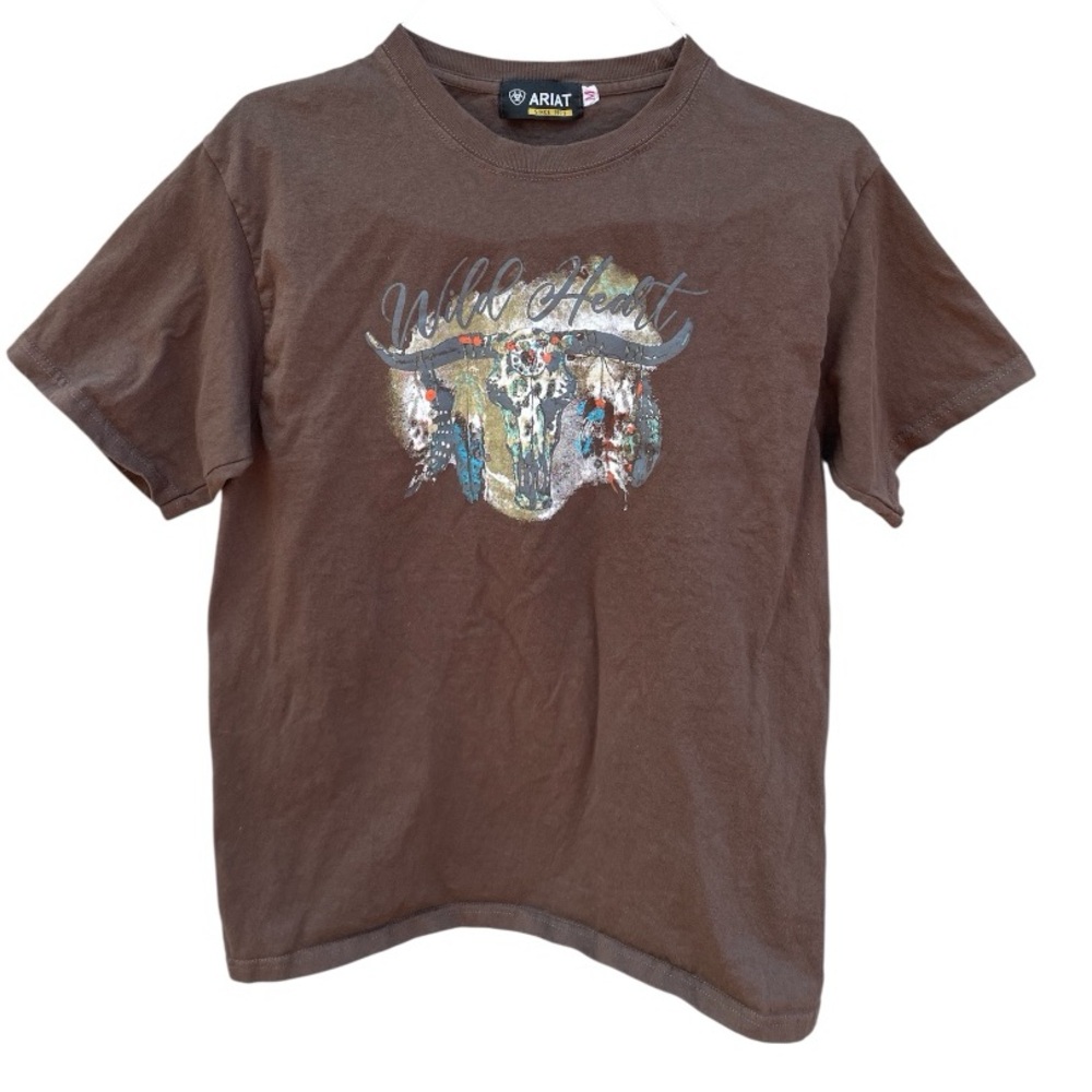 🌟3 for $15 SALE🌟 ARIAT Wild Heart Women’s Brown Graphic Cotton Tee